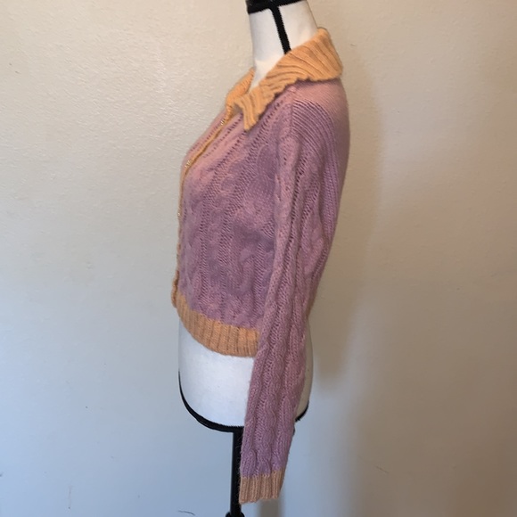 NWT Lush Bradie Crop Cable Knit Cardigan Sweater - Picture 4 of 8
